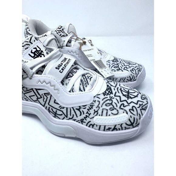 Adidas women 7 D.O.N. Issue 3 J Basketball Sneaker White Black GY2829 - Picture 4 of 7